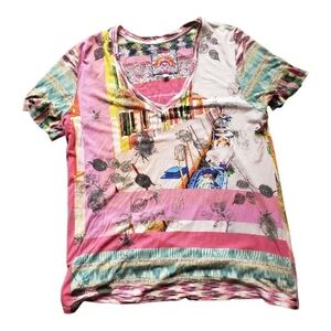 Johnny Was Multicolor Embroidered Top